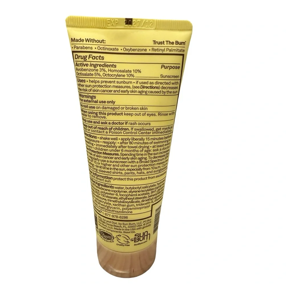 Sun Bum Face 50 SPF Sunscreen Face Lotion 3 oz Fragrance Free Exp 12/2027
